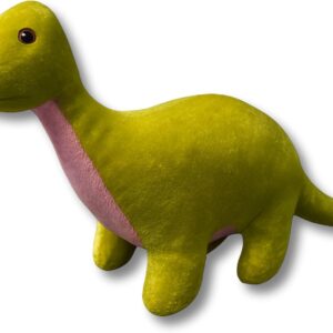 12 Inch Green Dinosaur Dog Plush Toy with Squeaker – Soft, Machine‑Washable Puppy Chew Buddy (Green & Pink Dinosaur)