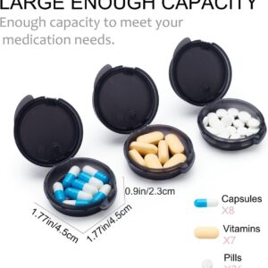 Small Pill Case for Purse Pocket (6 Pack), Double-Layer Pill Box, Port...