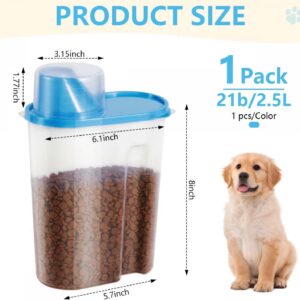 SenseYo 2lb 2.5L Pet Food Storage Container with Measuring Cup BPA Free for Small Dog, Cat, Bird (Blue)