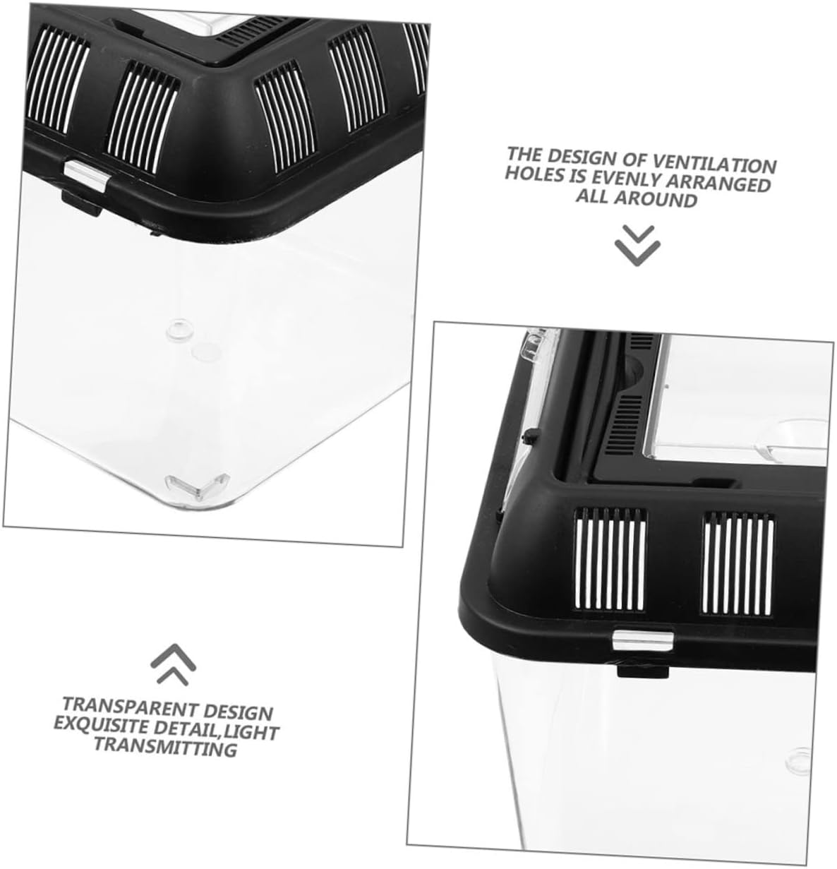 Turtle Transport Box Handle Reptile Breeding Box for Turtles Practical PET Display Container for Safe Travel and Feeding - Image 4