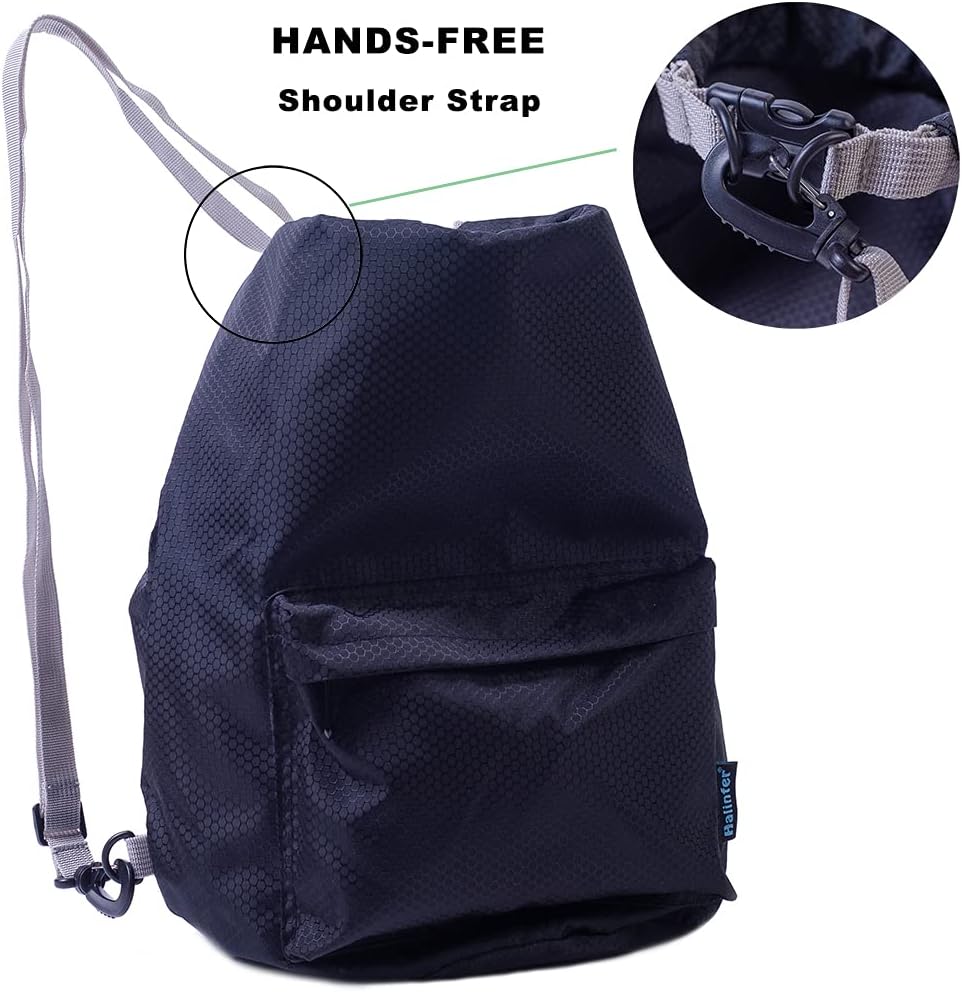 halinfer Dog Food Travel Container, Dog Food Travel Bag, Kibble Carrier 42 Cups 10L with Storage Front Pocket and Shoulder Strap for Travel, Hiking and Camping (Black) - Image 7