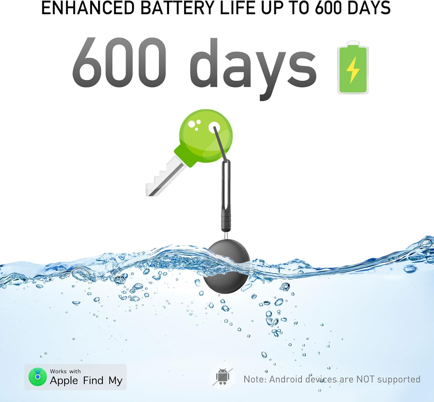 Air Tracker Tags-2 Pack | Smart Tracker Work with Apple Find My App(iOS Only), Smart Tag for Keys/Luggage/Satchel/Suitcase/Backpack, Replaceable Battery - Image 3