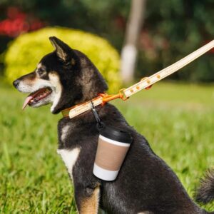 Dog Poop Bag Holder, Coffee Cup Design Dispenser with Carabiner Clip, Portable Waste Bag Carrier for Dogs & Cats, Hands-Free Leash Attachment for Walking, Hiking, Travel, Pet Waste Organizer (Black)