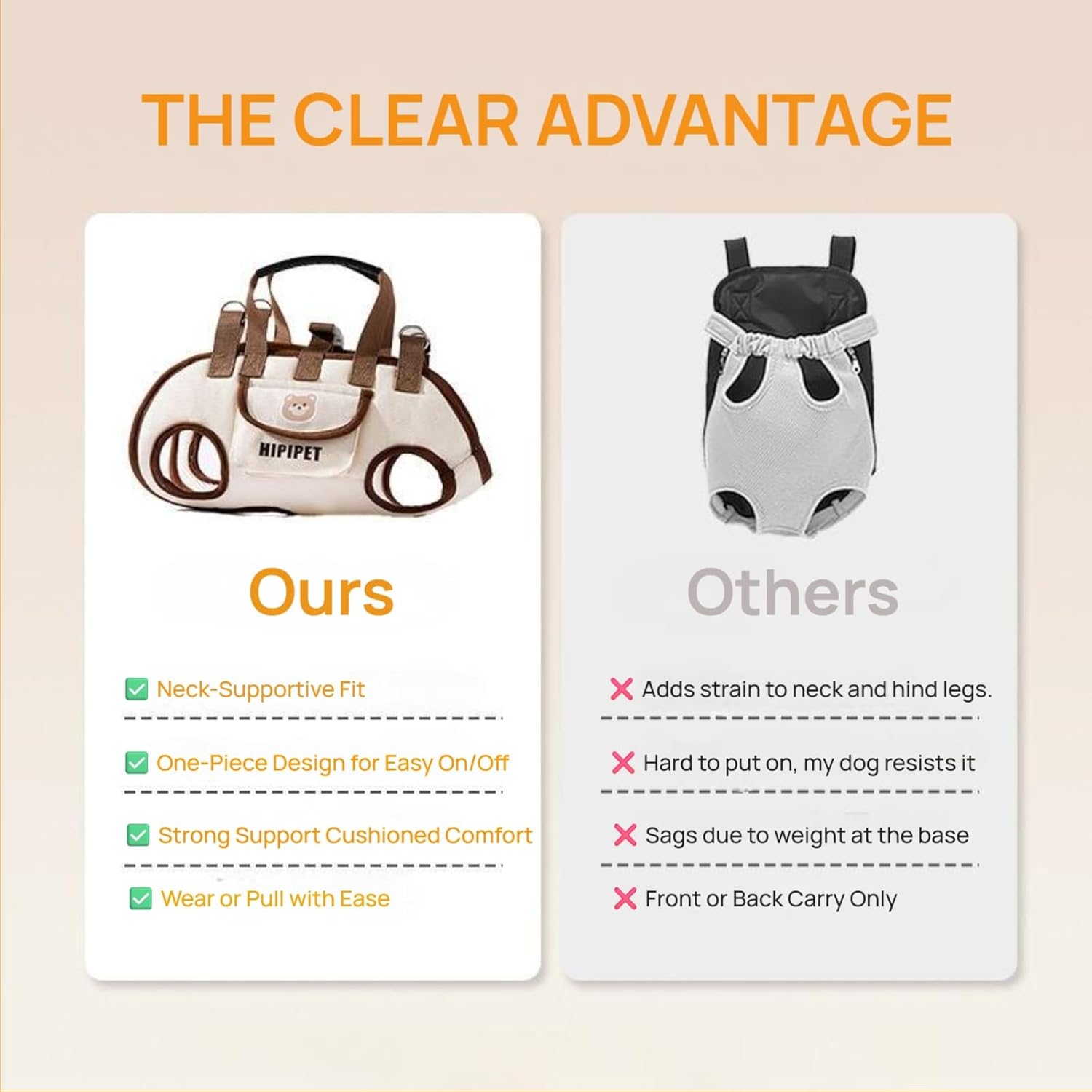 Dog Full Body Lift Harness for Small Dogs, Hands Free Shoulder Yorkie Carrier, Adjustable Breathable Vest Straps with Small Puppy Treat Bag (M(8.81~14.33lbs)) - Image 3