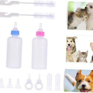MERRYHAPY 12pcs Bottle Set Kitten Puppy Nursing Feeder Material Safe Soft for Pets Portable Feeding Kit