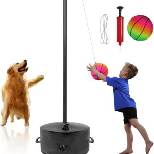 Tetherball Set,Portable Tetherball Set with Ball and Rope,2PCS Tether Balls and Rope Set with Water Bag Base for Adults,Children Play Indoor & Outdoor,Backyard,Playground