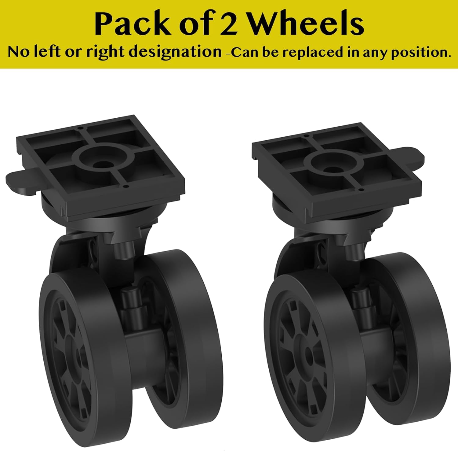 PAWZIDEA Ultra-Quiet Swivel Wheels 2-Pack Fit for Expandable Pet Carrier Quiet Rolling Casters - Image 3
