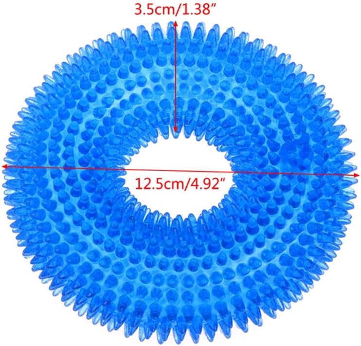 Angoily 2pcs TPR Pet Chew Rings for Dogs Flexible and Weather Resistant Dog Toys Blue and Green Teething Molar Care and Interactive Play - Image 4