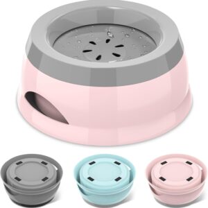 25oz Slow Drink Dog Water Bowl, Spill-Proof Portable Cat Bowl, Non-Splash No Mess Puppy Kitten Water Feeder, Carried Portable Base for Vehicle Car,Travel,Home (Small/Medium Pets) - Blue