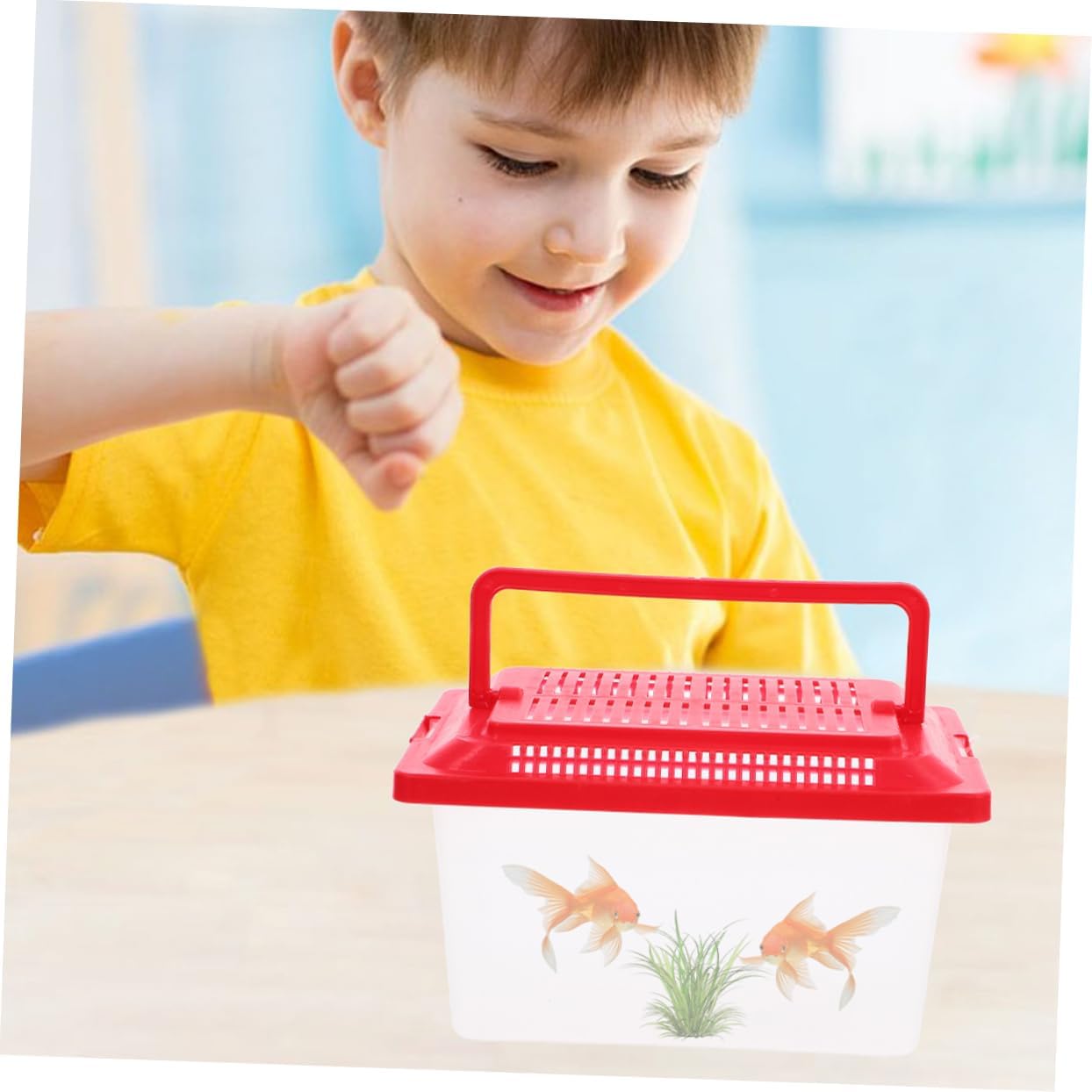 Plastic Handheld Fish Tank Portable Pet Tank Box Turtle Tank Easy- Turtle Aquarium Kit Pet Travel Container - Image 6