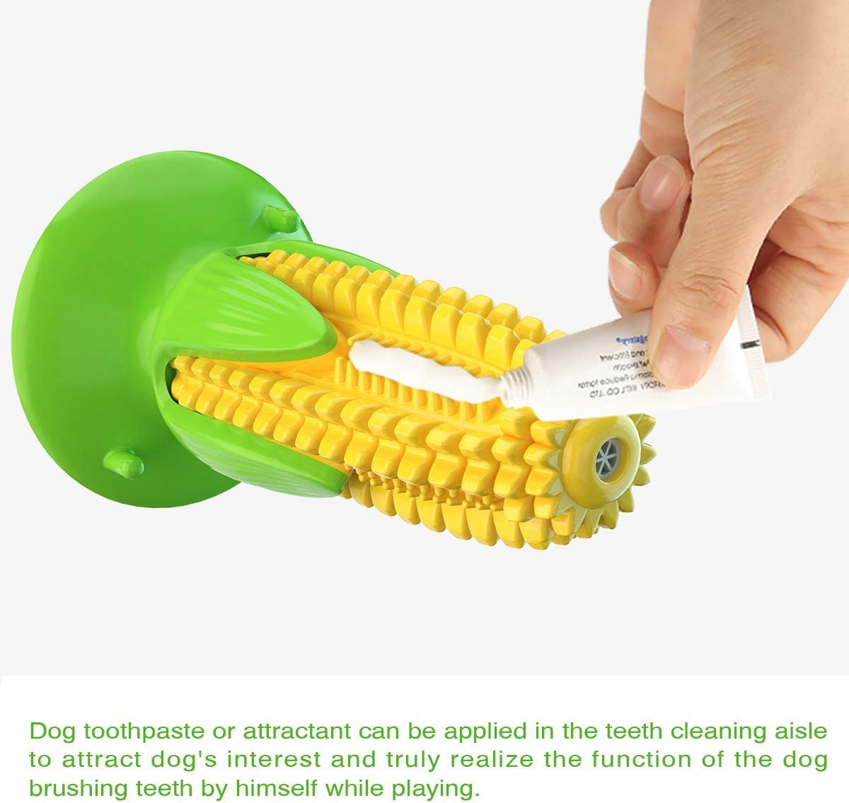 Guardians Dog Squeaky Chew Toy with Suction, Dogs Toothbrush Teeth Cleaning Squeaky Stick for Aggressive Chewers for Small Medium Dogs (Yellow Corn) - Image 5