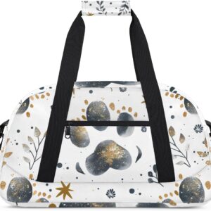 Animal Paw Print Gym Travel Duffle Bag for Boys – Gymnastics Sports Dance Bag with Front Zipper Pocket for School Practice or Overnight Travel Weekender Sleepover Tote Bag Cute Dog Cat Paw Prints