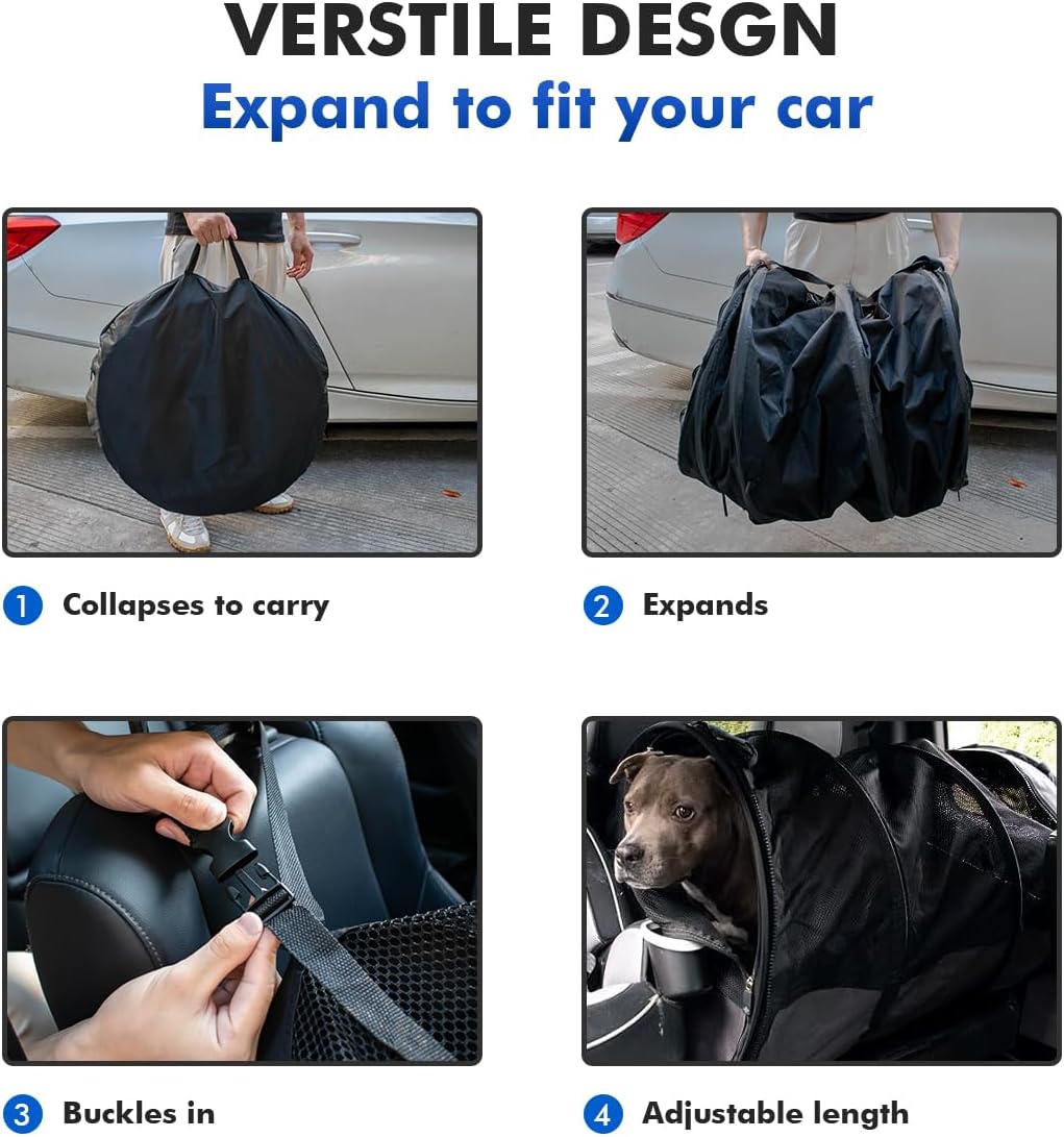 Pet Tube Soft Sied Dog Carries,Extra Long Cat Tunnel for Cars, Outsidet Enclosures Playpen Tunnel Catio for Long Distance Travel Road Trip - Image 5