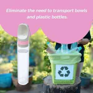 Portable Dog Water Bottle, Leak Proof, Foldable Dispenser for Outdoor Hiking – Essential Puppy Gear, Large Dog Accessories Set of 2 for Dog Lovers and Owners (Pink)