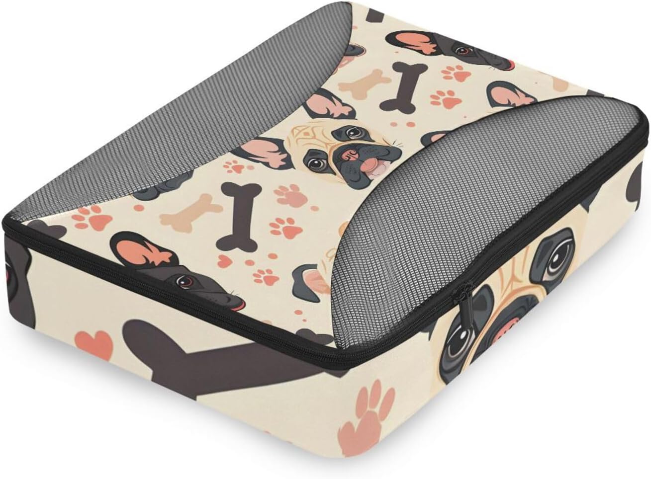 Packing Cubes for Travel 4 Set Dog Pug Pets Luggage Set Suitcase Organizer Bags Mesh Accessories Storage Pouch Toiletry Packing Cubes - Image 7