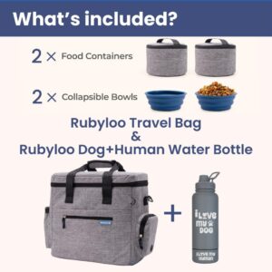 The Original Doggy Bag (Grey) & 32oz Insulated Water Bottle with ...
