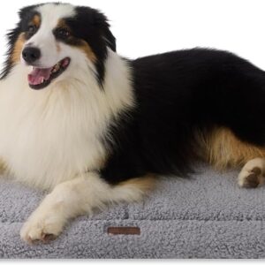 Joydeco Low Profile Dog Crate Mat Reversible Bed Pad, Washable Dog Pad Mat with Ultra Soft Fleece, Compact Design Kennel Beds Mats for Extra-Large Medium Small Pets, 41" x 28" Gray