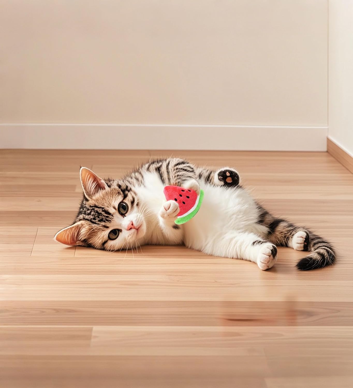 Watermelon Plush Squeaker Dog Toy for Small Large Puppies Durable Chew Cotton with Squeaky Sound Interactive Play Reduce Boredom Pet for Dog Owners (Watermelon Red) - Image 4