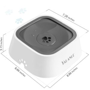 1L Dog Water Bowl No Spill, 35oz Spill Proof Dog Water Bowl Reduce Refill, Slow Drinking Pet Bowl Anti Splash No Mess for Vehicle/Outdoor/Indoor, White