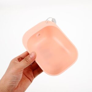 BESPORTBLE Portable Dog Water Bottle – Travel-Friendly Pet Water Feeder with Bowl Attachment, Pink ABS Design for On-the-Go Hydration