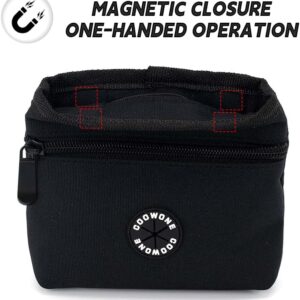 COOWONE Dog Treat Pouch with Pet Training Clicker, Detachable Dog Puppy Training Treat Bag, 900D Oxford Cloth Magnetic Closure Small Dog Poop Bag Holder for Travel or Outdoor Use