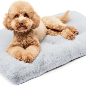 Amazon Basics Small Dog Bed for Crate, Washable Small Dog Mat for Pet Kennel, Anti-Slip, Cama para Perros, 30x19x3 Inches
