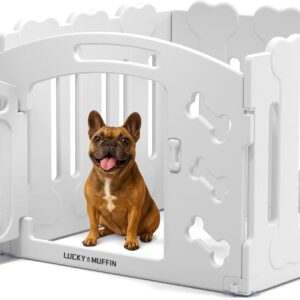 Dog Playpen with Door, 24" H, 4-Panel Plastic Puppy Playpen, Fence for Small Medium Pets, Dogs & Puppies, Indoor/Outdoor Use, Sturdy, Durable, Easy to Assemble and Clean, 30" x 30" x 24"