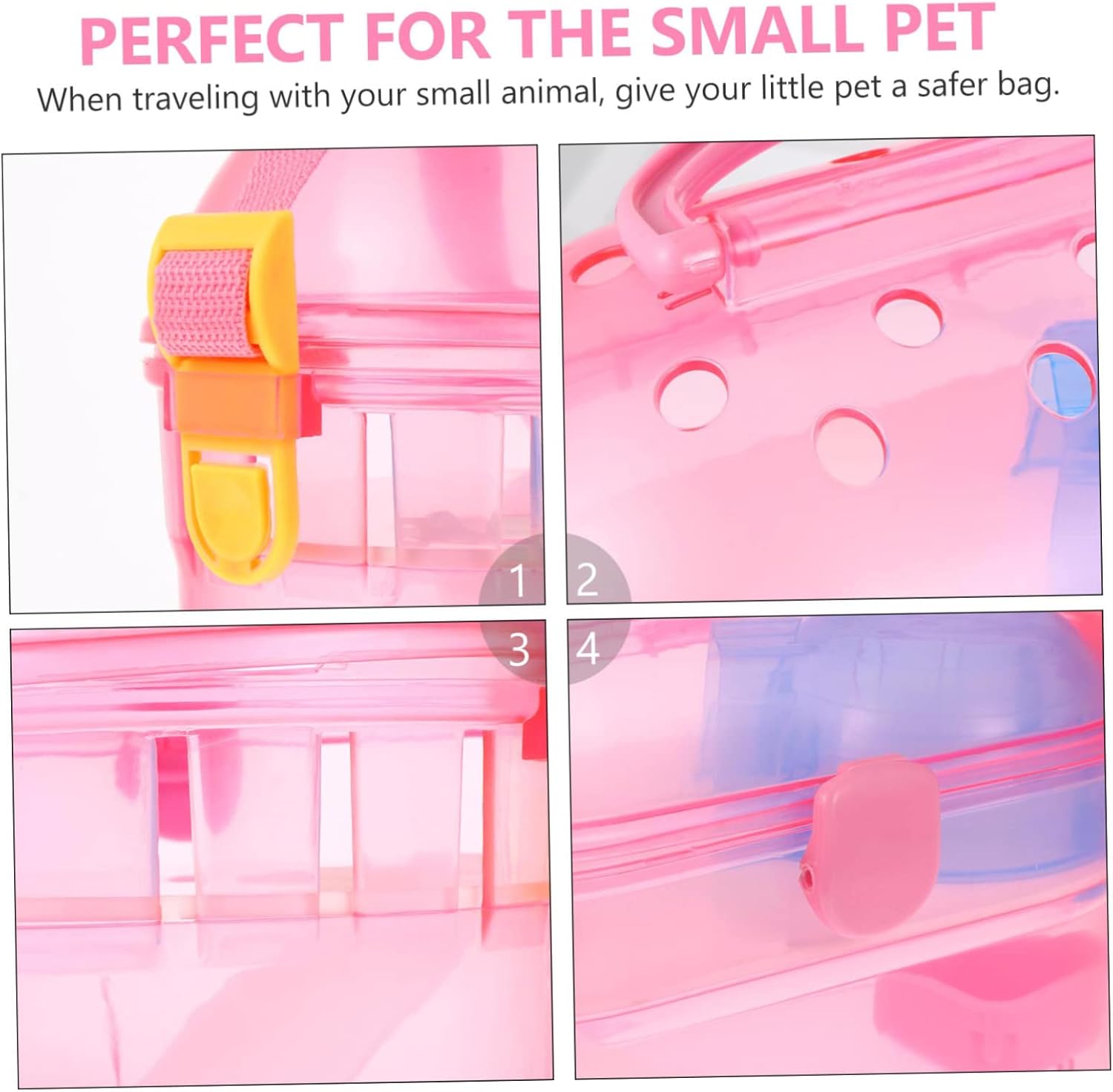 Yardwe Compact Travel Box for Hamster Chinchilla Portable Outdoor Carrier Lightweight Pet Cage Includes Feeder Bath - Image 4