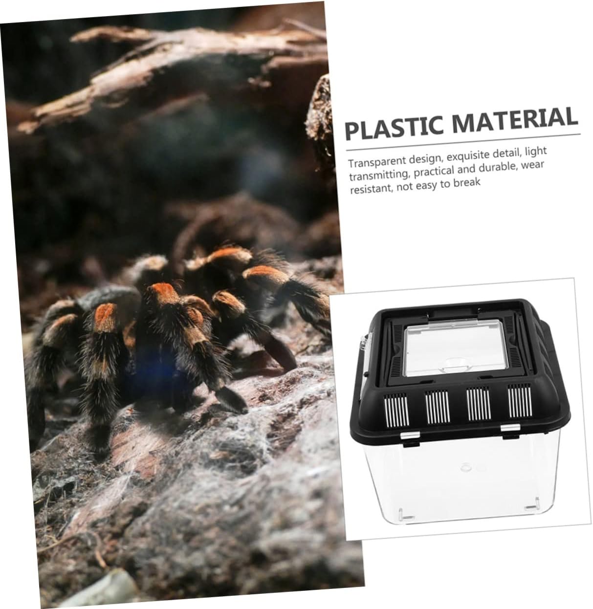 Turtle Transport Box Handle Reptile Breeding Box for Turtles Practical PET Display Container for Safe Travel and Feeding - Image 6