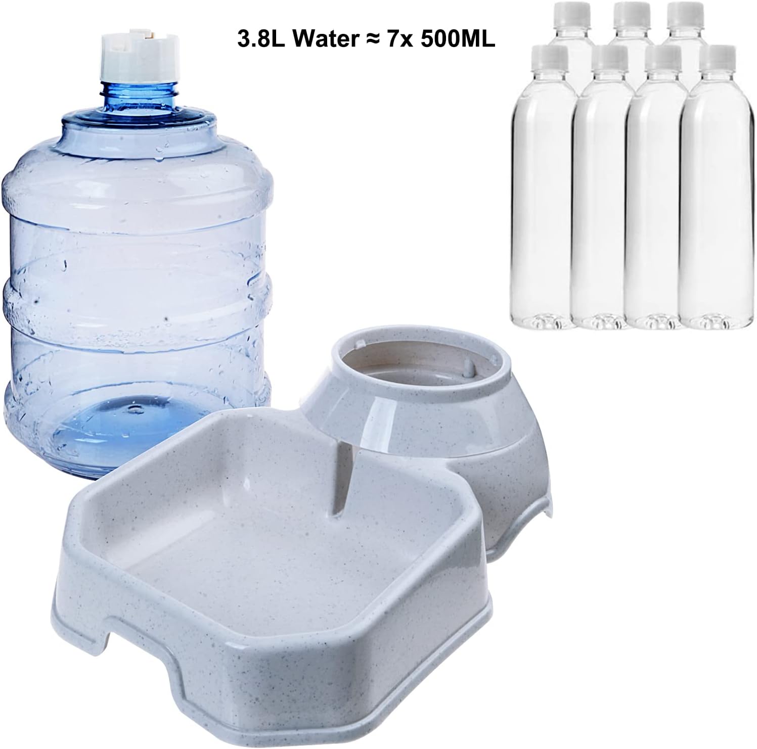 Pet Water Dispenser Station - 1 Gal Replenish Pet Waterer for Dog Cat Animal Automatic Gravity Water Drinking Fountain Bottle Bowl Dish Stand - Image 4