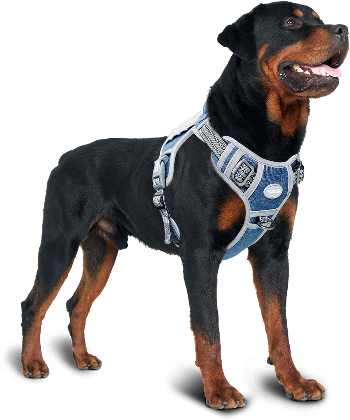AUROTH Tactical Dog Harness for Small Medium Large Dogs No Pull Adjustable Pet Harness Reflective K9 Working Training Easy Control Pet Vest Military Service Dog Harnesses (L, Denim Blue) - Image 7
