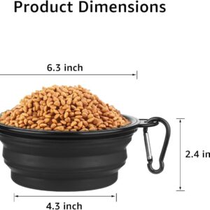 YINGFAN Collapsible Dog Bowls, 26oz Portable Travel Dog Bowls with Carabiner for Traveling, Camping, Hiking, Silicone Collapsible Food & Water Bowl for Small, Medium Dogs, Set of 2, BPA-Free