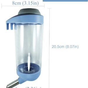 Dog Crate Water Bottle Dispenser – No Drip Dog Kennel Water Dispenser & Cage Water Bottle – Easy-to-Use Water Bottle for Dog Crate – Perfect for Keeping Your Pet Hydrated (Blue)-500ML