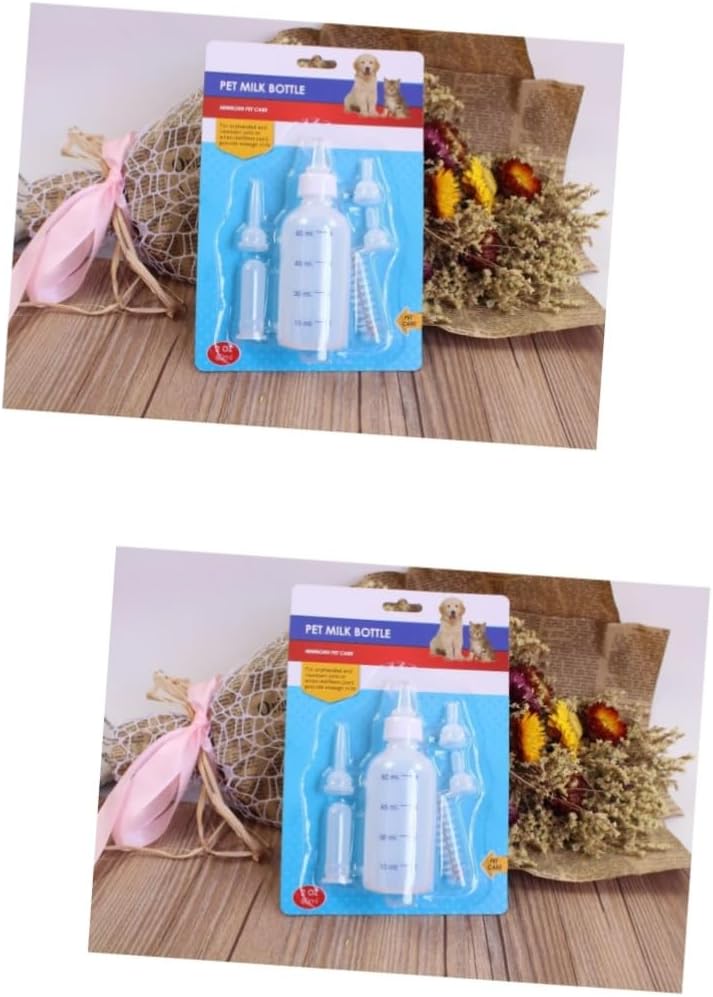 2pcs Pet Nursing Bottle Kit for Kittens and Puppies Food Grade Materials Easy to Bottle Cleaning Brush for Feeding Newborn Small Animals - Image 9