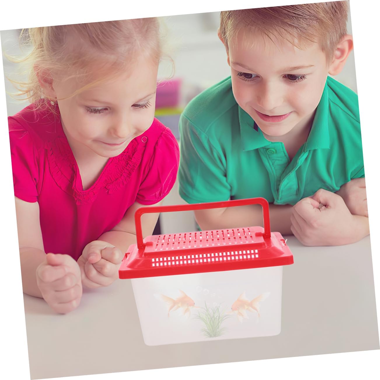 Plastic Handheld Fish Tank Portable Pet Tank Box Turtle Tank Easy- Turtle Aquarium Kit Pet Travel Container - Image 4