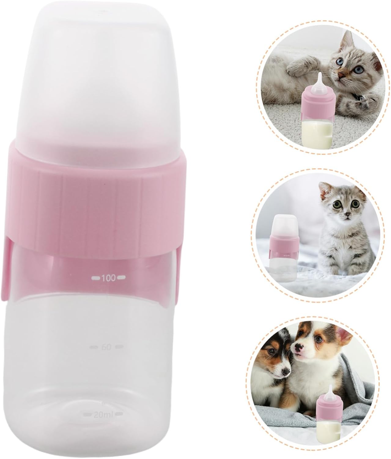 Happyyami Practical Kitten Milk Feeder Portable Dog Feeding Bottle with Nipple for Puppies Small Animals for Travel Daily Use Easy to Clean Controlled Milk Flow - Image 9