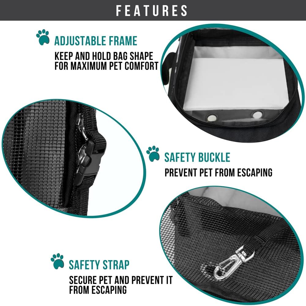 PetAmi Dog Purse Carrier for Small Dogs, Airline Approved Soft Sided Pet Carrier with Pockets, Ventilated Dog Carrying Bag for Puppy Cat, Dog Travel Supplies Bag, Sherpa Bed, Max 12 lbs, Dark Gray - Image 5