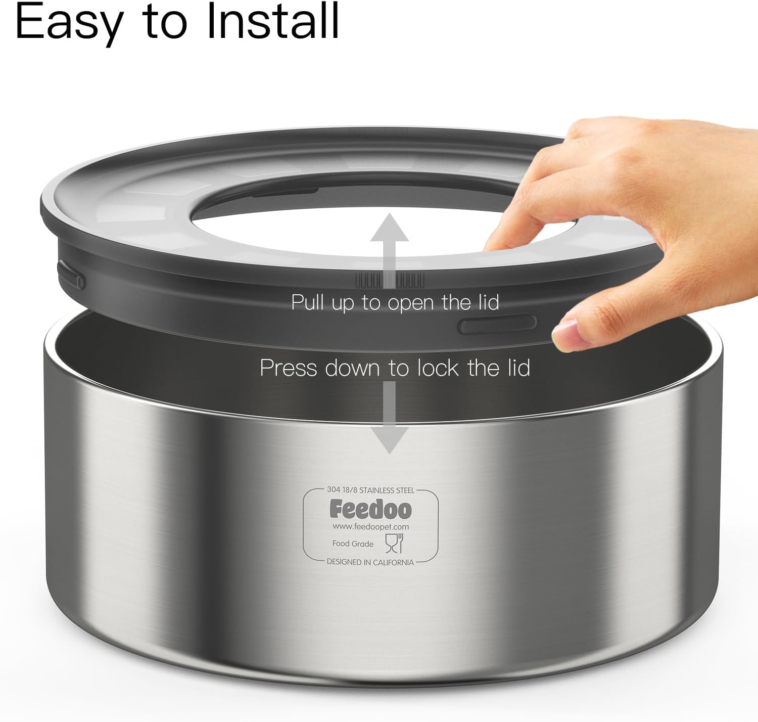 1Gallon No Spill Water Bowl for Dogs, Double-Wall Stainless Steel with Splash-Proof Paws Lid and Floating Disk, Non-Slip Base, Easy to Clean Slow Water Feeder for Large Medium Dogs - Image 8