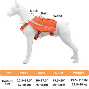 EXCELLENT ELITE SPANKER Y-Shaped Reflective Dog Backpack with Handle Pockets No Pull D-Rings Lightweight Hiking Gear for Dogs Hunting Camping Travel (Orange)