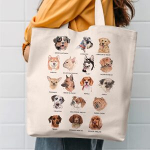 AUSVKAI Canvas Tote Bag Aesthetic for Women, Cute Reusable Cloth Cotton Bags for Shopping Beach Grocery