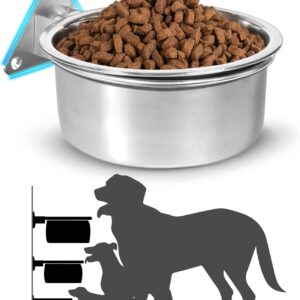 Raised Large Dog Bowls Wall Mount Pet Bowl, Collapsible Elevated Pet Bowl for Dog Cat Chicken Coop - 8 Cups / 2 Quart