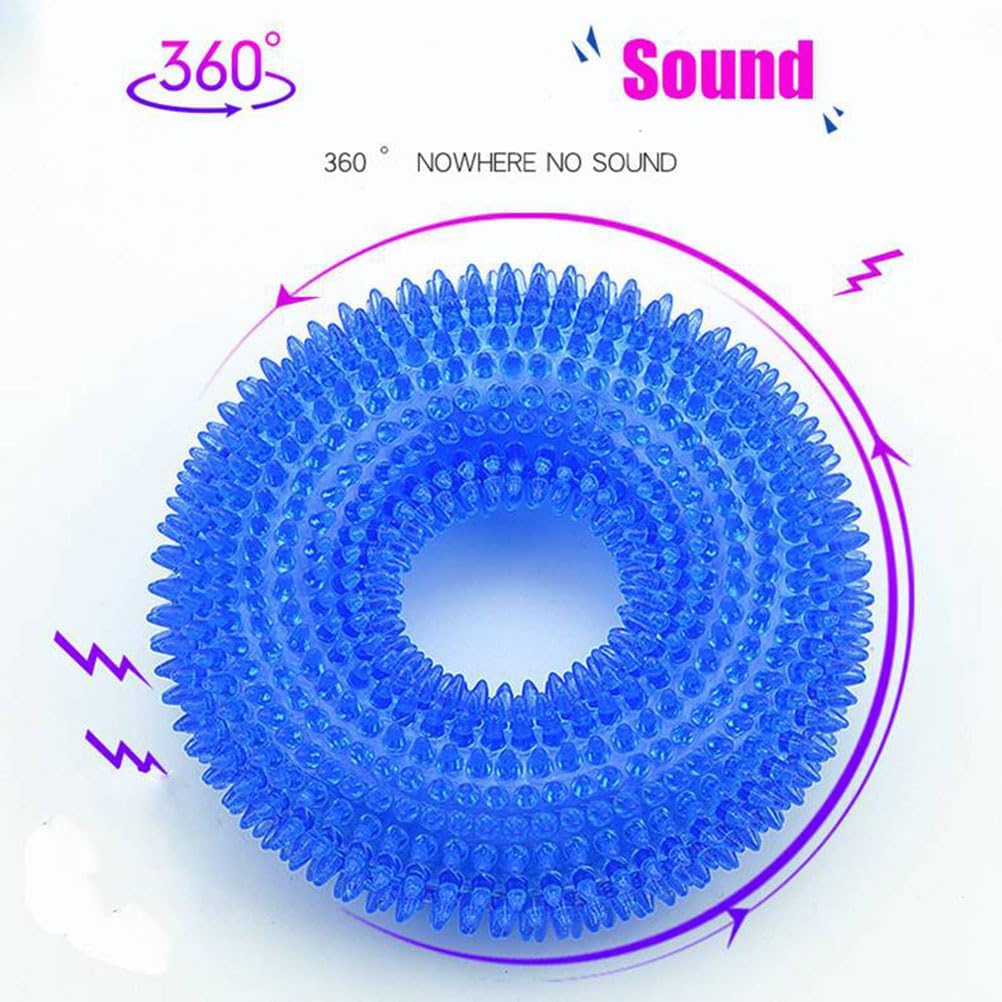 Angoily 2pcs TPR Pet Chew Rings for Dogs Flexible and Weather Resistant Dog Toys Blue and Green Teething Molar Care and Interactive Play - Image 8