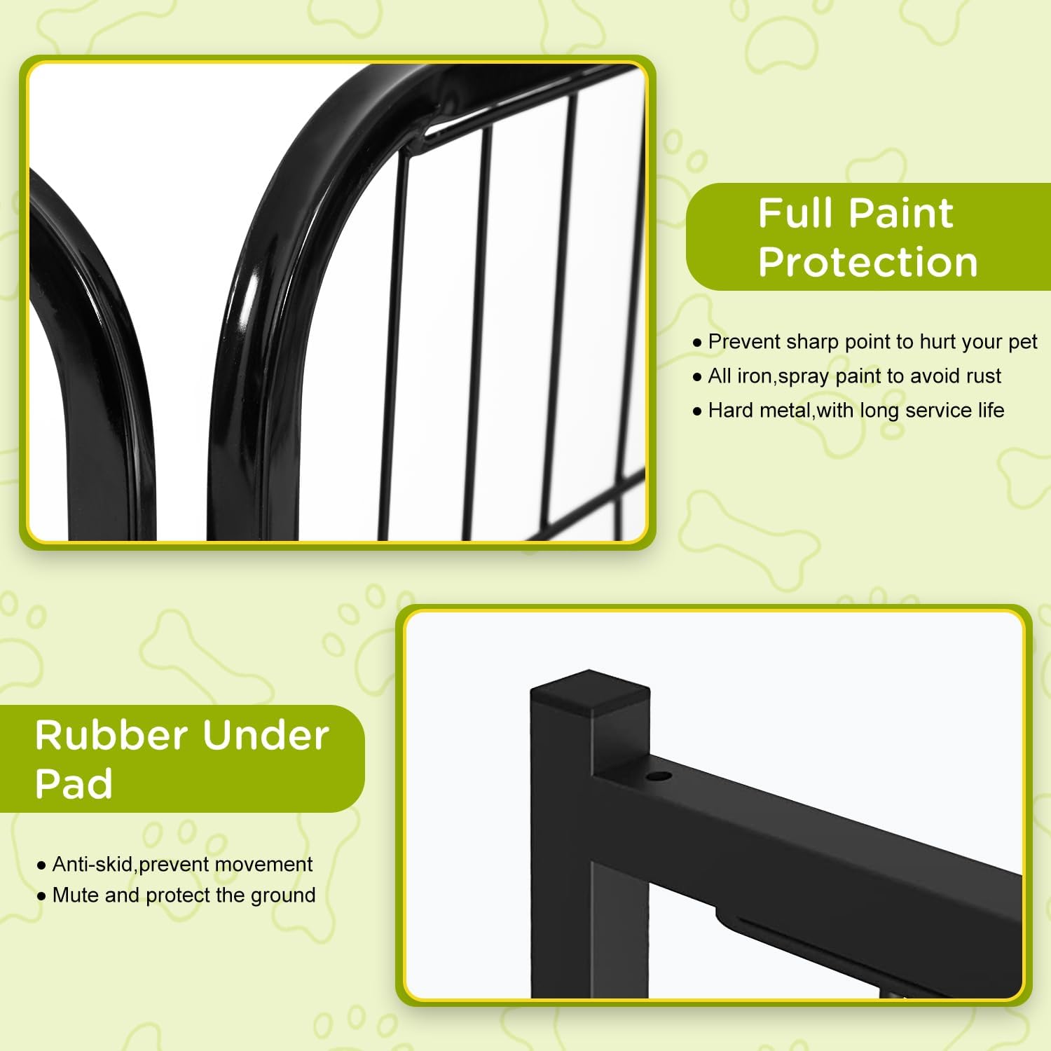 BestPet | Dog Playpen Extender | 24 Inch, 4 Panels | Heavy Duty Metal Pet Exercise Pen | Indoor Outdoor Fence Panels | Rust-Resistant, Removable, Tool-Free Setup | Anti-Skid, Expandable Design - Image 3