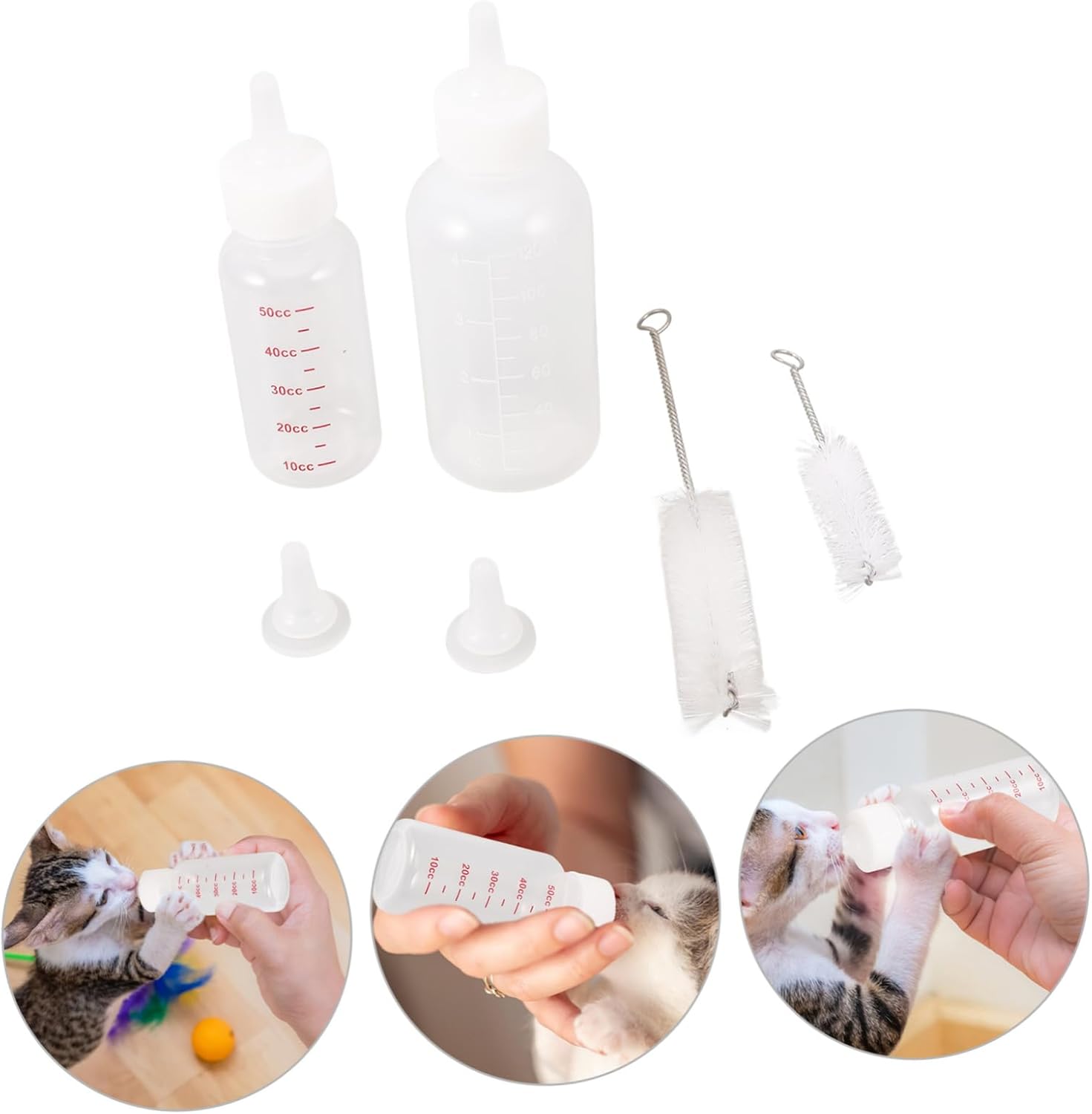 Kisangel 3sets Pet Nursing Bottle for Kittens and Puppies Feeding Kit Lightweight Portable Easy to Use for Hand Feeding Pets - Image 5
