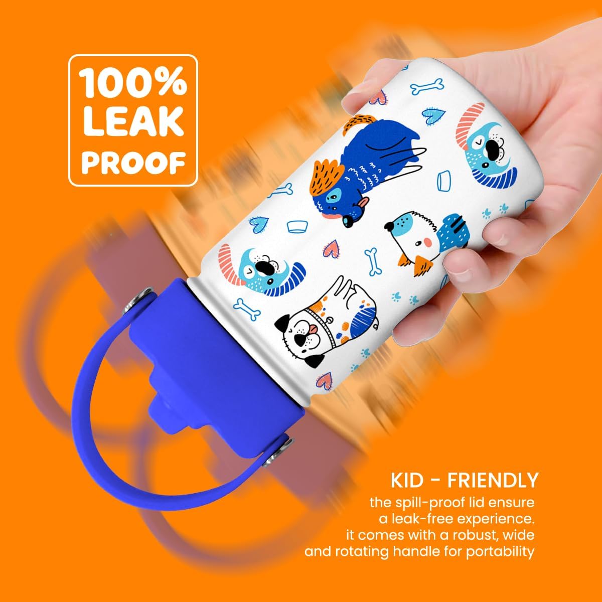 Dog Water Bottle - Kids Water Bottle with Straw Lid - 12 Oz Insulated Stainless Steel Water Bottles for Kid Boys - Travel Cup for School Sports - Image 4