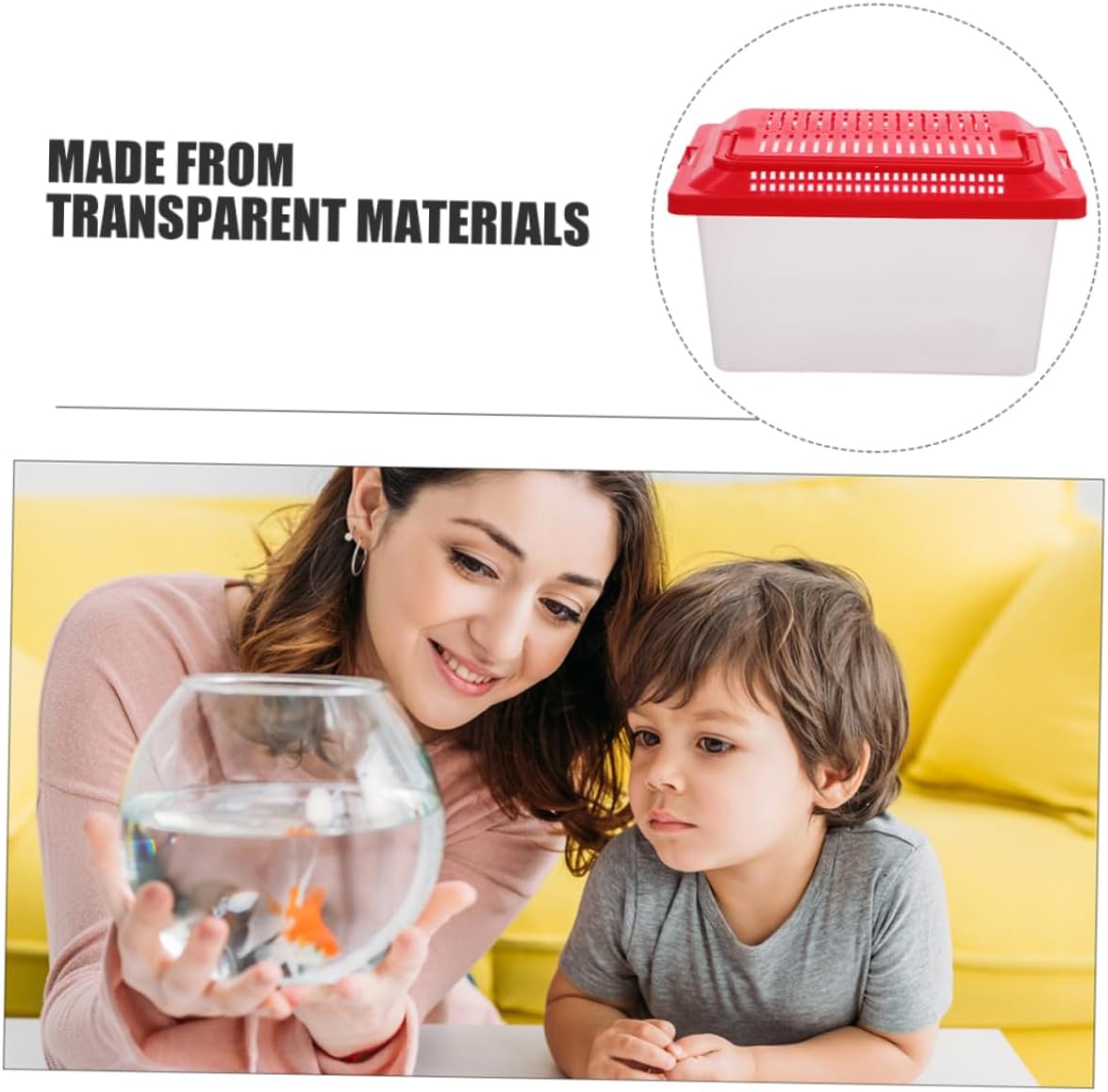 Plastic Handheld Fish Tank Portable Pet Tank Box Turtle Tank Easy- Turtle Aquarium Kit Pet Travel Container - Image 7