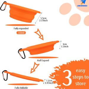 Silicone Collapsible Dog Bowl (3-Pack) – Portable Travel Bowls with Carabiner Clip for Camping & Hiking | Leak Proof, Dishwasher Safe Pet Feeding Dish | Space Saving Foldable Design