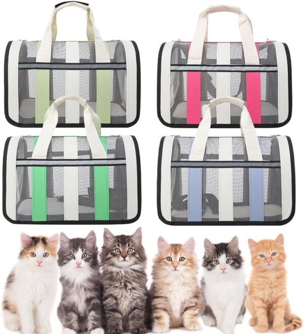 Pet Carrier for Small Dogs & Cats,Portable Soft-Sided Breathable Mesh Cat Travel Bag Handbag,Collapsible Cat Carrying Case for Cats Small Dogs Puppy - Image 2