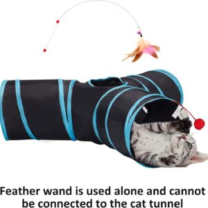 Tempcore Pet Cat Tunnel Tube Cat Toys 3 Way Collapsible, Tunnels for Indoor Cats，Kitty Bored Peek Hole Toy Ball Cat, Puppy, Kitty, Kitten, Rabbit