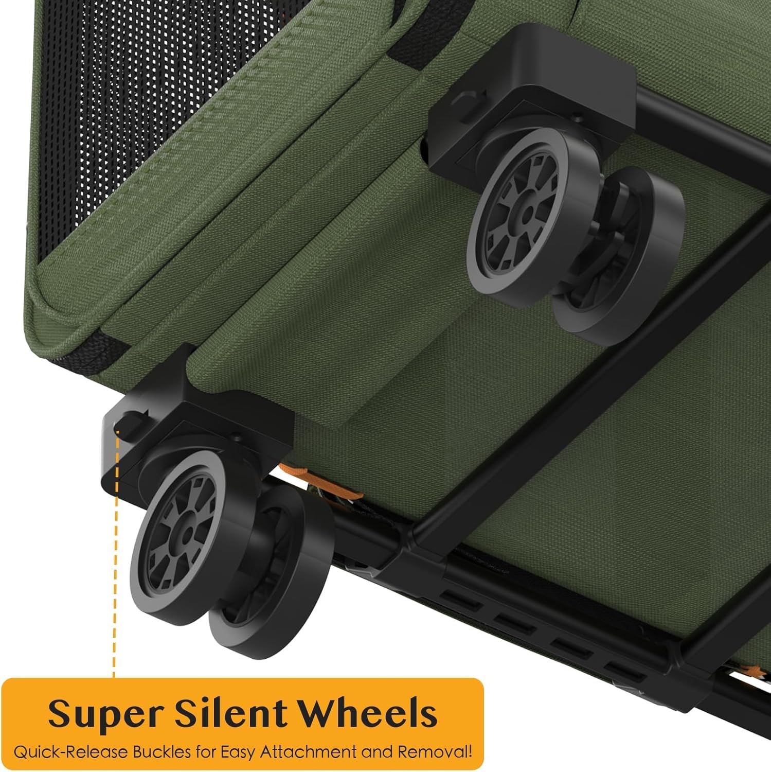 PAWZIDEA Ultra-Quiet Swivel Wheels 2-Pack Fit for Expandable Pet Carrier Quiet Rolling Casters - Image 4